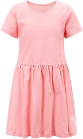 img 4 attached to 👗 Casual Sleeve Cotton Dress for Girls' Clothing