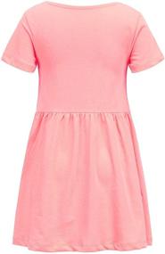 img 3 attached to 👗 Casual Sleeve Cotton Dress for Girls' Clothing