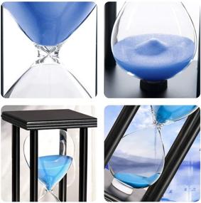 img 3 attached to Wooden Sand Hourglass Timer for Creative Gift, Room Decor, Office, Kitchen, Birthday - 30/60 Minutes (60 min, Blue)