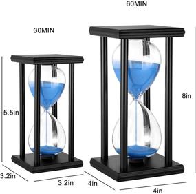 img 1 attached to Wooden Sand Hourglass Timer for Creative Gift, Room Decor, Office, Kitchen, Birthday - 30/60 Minutes (60 min, Blue)