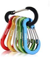 🔗 booms fishing cc1 multi-use carabiner clip- 6 pack of small caribeeners, 2 inch mini keychain caribeaner clips- aluminum d ring carabiners in multi-colored set логотип