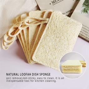 img 2 attached to 🌿 Natural Loofah Kitchen Dish Sponges Scrubber (6Pack): Non-Scratch Eco-Friendly Cleaning Sponge Set