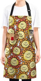 img 4 attached to 🌻 Stylish Cartoon Sunflower Aprons for Men and Women - Yellow