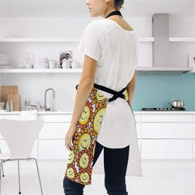 img 2 attached to 🌻 Stylish Cartoon Sunflower Aprons for Men and Women - Yellow