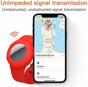img 2 attached to 🔒 Защитный браслет от потерь для детей на AirTag - Чехол-браслет на ремешке-браслете из силикона для AirTag 2021 (L-фиолетовый)