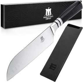 img 4 attached to Нож Santoku из серии Seigaiha японской компании Brooklyn Knife Co. - гравированная высокоуглеродистая сталь, 7 дюймов