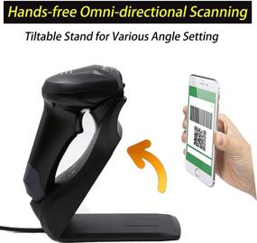 img 1 attached to 📱 TEEMI QR Bluetooth 5.0 Barcode Scanner with Wall Mountable USB Charging Cradle: 1D 2D Wireless CMOS Screen Scanning for PDF417 Data Matrix, Max 300 Yards Transfer Range