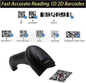 img 2 attached to 📱 TEEMI QR Bluetooth 5.0 Barcode Scanner with Wall Mountable USB Charging Cradle: 1D 2D Wireless CMOS Screen Scanning for PDF417 Data Matrix, Max 300 Yards Transfer Range