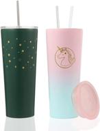 tumbler stainless insulated reusable pink blue logo