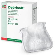 🩺 lohmann & rauscher 41093 debrisoft debridement pads, wound bed preparation pads, 100% unbleached monofilament polyester, pack of 5, 4" x 4 логотип