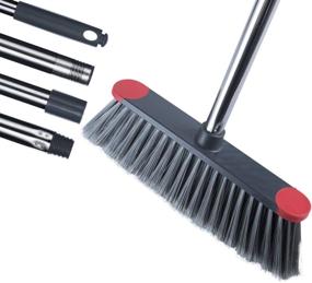 img 4 attached to 🧹 MEIBEI Soft Sweeping Broom with 54" Stainless Steel Long Handle - Ideal for Cleaning Home, Garage, Store, and Office Surfaces