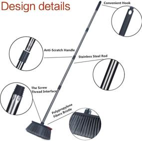 img 1 attached to 🧹 MEIBEI Soft Sweeping Broom with 54" Stainless Steel Long Handle - Ideal for Cleaning Home, Garage, Store, and Office Surfaces