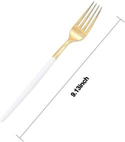 img 3 attached to I00000 144 Gold Plastic Forks: Stylish Disposable Gold Flatware for Christmas Party Wedding, Featuring White Handle for Elegant Touch