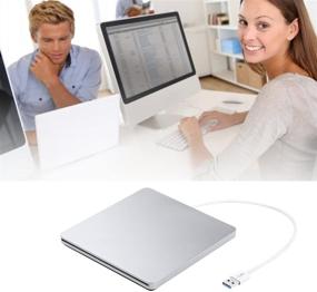 img 1 attached to 💿 Ulter Ultra Slim USB 3.0 External DVD Drive for Apple Mac MacBook Pro/Air, iMac Laptop - Slot-in, Silver - High Speed CD/DVD Write Burner Superdrive