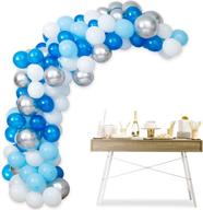 🎈 vellax balloon garland arch kit - 16ft diy balloons: perfect party decor for birthdays, baby showers, weddings, graduations, anniversaries, and more! blue & white theme логотип