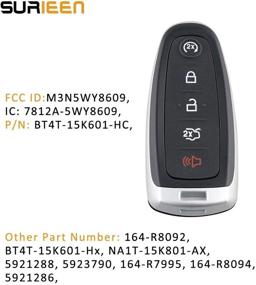 img 3 attached to 🔑 Original SURIEEN 5 Button M3N5WY8609 Keyless Entry Car Remote Start Smart Key Fob Replacement for 2011-2016 Ford Lincoln MKX MKS MKT - 7812A-5WY8609 included