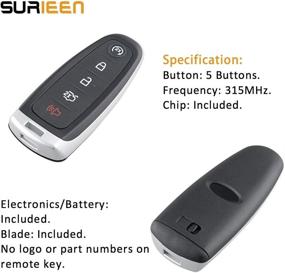 img 1 attached to 🔑 Original SURIEEN 5 Button M3N5WY8609 Keyless Entry Car Remote Start Smart Key Fob Replacement for 2011-2016 Ford Lincoln MKX MKS MKT - 7812A-5WY8609 included