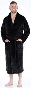 img 1 attached to PajamaMania Large 🛀 Sleeve Fleece Bathrobe PM2401 1011