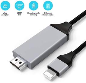 img 3 attached to 📱 [Apple MFi Certified] Lightning to HDMI Cable Adapter: Connect iPhone/iPad to TV/Projector, 1080P Digital AV Adapter - No Power Supply Needed - 6.66ft