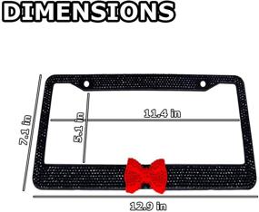 img 1 attached to Добавьте блеска своему средству передвижения с рамкой для номерного знака VaygWay Bling - блестящая рамка с бантом и кристальными блестками. Рамка для номерного знака Bling Bling Women - упаковка из 2 штук с крепежными винтами.