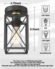 img 2 attached to 💡 Versatile Ken & Ricky Industrial Flush Mount Ceiling Light: Perfect for Laundry, Hallway, Kitchen, and Stairway - 1 Pack