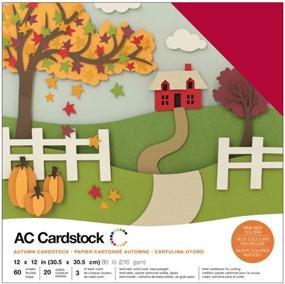 img 1 attached to 🍂 High-Quality American Crafts Autumn Variety Pack: 60 Assorted Sheets of 12x12 Inch Cardstock