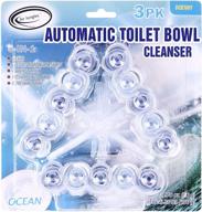 🚽 air jungles 5-in-1 automatic toilet rim hanger: clear, ocean scent, foaming cleanser, odor eliminator - 4 weeks refreshing clip logo