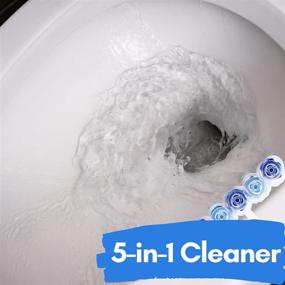 img 2 attached to 🚽 Air Jungles 5-in-1 Automatic Toilet Rim Hanger: Clear, Ocean Scent, Foaming Cleanser, Odor Eliminator - 4 Weeks Refreshing Clip