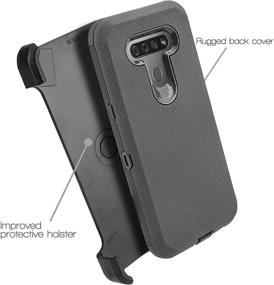 img 3 attached to LG K51 Belt Clip Holster Cell Phone Case - Customerfirst Heavy Duty Hybrid Shockproof Bumper Case with Built-in Screen Protector and Kickstand (Black)