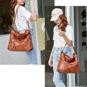 img 2 attached to Women's Soft Hobo Bags - Fashionable Tote Handbags for Ladies, Classic Designer Work Bucket Bags - Shoulder Bag Purse Satchel