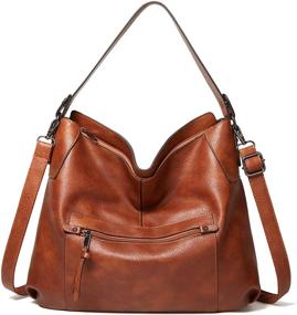 img 4 attached to Women's Soft Hobo Bags - Fashionable Tote Handbags for Ladies, Classic Designer Work Bucket Bags - Shoulder Bag Purse Satchel