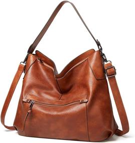 img 3 attached to Women's Soft Hobo Bags - Fashionable Tote Handbags for Ladies, Classic Designer Work Bucket Bags - Shoulder Bag Purse Satchel