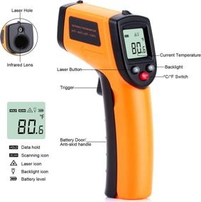 img 3 attached to 🌡️ Enhanced Accuracy Non-Contact Thermometer with Adjustable Emissivity: Test, Measure & Inspect Temperature Effortlessly