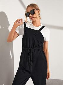 img 2 attached to 🤰 Maternity Drawstring Sleeveless Jumpsuits for Women - MakeMeChic Clothing