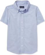 👔 the children's place boys short sleeve oxford shirt: stylish and comfortable apparel for young gentlemen logo