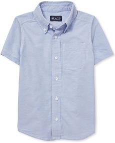 img 4 attached to 👔 The Children's Place Boys Short Sleeve Oxford Shirt: Stylish and Comfortable Apparel for Young Gentlemen