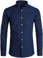 zeroyaa casual sleeve button oxford shirts for men: stylish & comfortable clothing logo