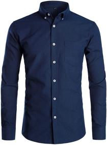 img 4 attached to ZEROYAA Casual Sleeve Button Oxford Shirts for Men: Stylish & Comfortable Clothing