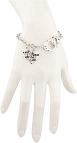 img 1 attached to Lux Accessories Partners in Crime Handcuff Hand Cuff BFF Best Friends Forever Bracelet - Symbolic Friendship Jewelry!