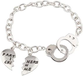 img 2 attached to Lux Accessories Partners in Crime Handcuff Hand Cuff BFF Best Friends Forever Bracelet - Symbolic Friendship Jewelry!