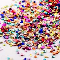 🎨 200g multicolor crushed glass for resin crafts - chunky glitter, irregular gold and silver metallic chips, broken glass pieces for crafts, nail art, painting, geode coasters logo