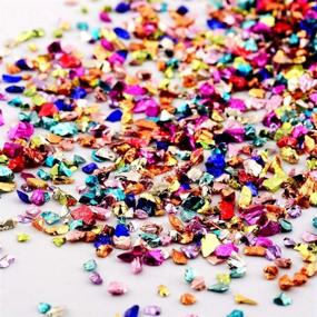 img 4 attached to 🎨 200g Multicolor Crushed Glass for Resin Crafts - Chunky Glitter, Irregular Gold and Silver Metallic Chips, Broken Glass Pieces for Crafts, Nail Art, Painting, Geode Coasters