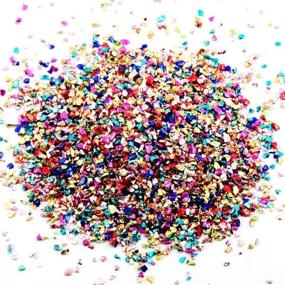 img 3 attached to 🎨 200g Multicolor Crushed Glass for Resin Crafts - Chunky Glitter, Irregular Gold and Silver Metallic Chips, Broken Glass Pieces for Crafts, Nail Art, Painting, Geode Coasters