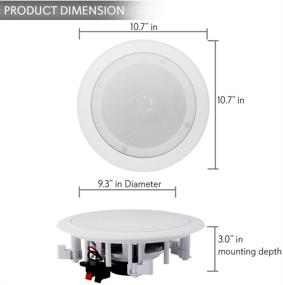 img 2 attached to Pyle Pair 8” Bluetooth Flush Mount In-wall In-ceiling 2-Way Universal Home Speaker System: High-Quality Stereo Sound 250 Watts, White (Single)