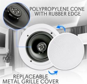 img 3 attached to Pyle Pair 8” Bluetooth Flush Mount In-wall In-ceiling 2-Way Universal Home Speaker System: High-Quality Stereo Sound 250 Watts, White (Single)