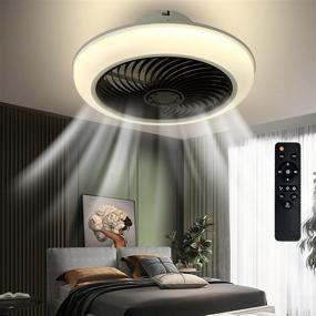 img 4 attached to 🔄 Enhance Your Space with the MengWL Modern Ceiling Fan: Enclosed, Remote-Controlled, Low Profile, Flush Mount, 18-inch, 3-Color Lighting, Dimmable, 3-Speed, 1/2H Timing, Brightness Memory