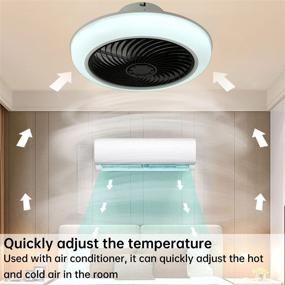 img 1 attached to 🔄 Enhance Your Space with the MengWL Modern Ceiling Fan: Enclosed, Remote-Controlled, Low Profile, Flush Mount, 18-inch, 3-Color Lighting, Dimmable, 3-Speed, 1/2H Timing, Brightness Memory