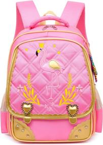 img 3 attached to Dorlubel Flamingo Embroidery Waterproof Princess Backpacks for Kids' Backpacks