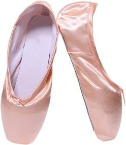 img 2 attached to 🩰 DoGeek Girls' Satin Pointe Shoes: Professional Ballet Dance Toe Shoes with Ribbon (Choose One Size Larger)