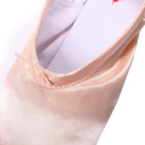 img 1 attached to 🩰 DoGeek Girls' Satin Pointe Shoes: Professional Ballet Dance Toe Shoes with Ribbon (Choose One Size Larger)